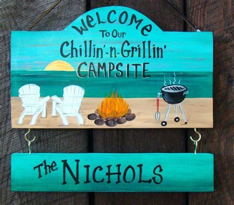 Custom Camping Sign Painted Welcome To Our Campsite Rv Camper Sign