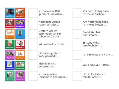 Trennbare Verben Im Perfekt Was Passt Zusammen Match Up