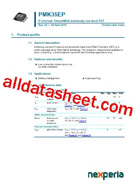 PMK35EP Datasheet PDF Nexperia B V All Rights Reserved