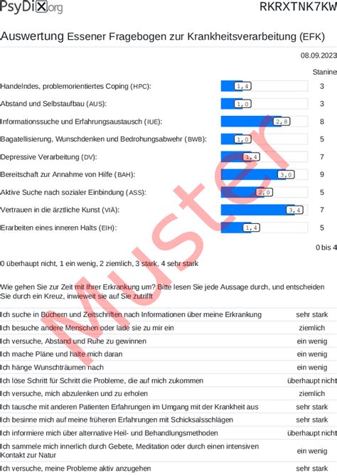 Efk Essener Fragebogen Zur Krankheitsverarbeitung