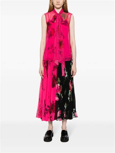 Erdem Floral Print Semi Sheer Blouse Farfetch