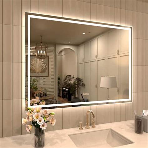 Taimei In W X In H Frameless Led Single Bathroom Vanity Mirror