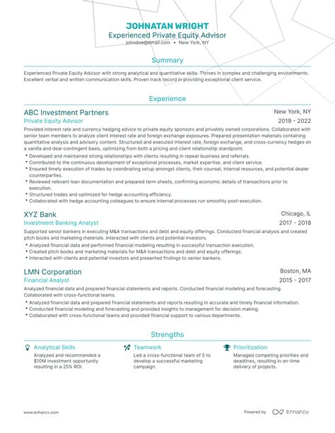 5 Private Equity Resume Examples Guide For 2024