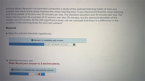 Solved Arbitron Media Research Incorporated conducted a | Chegg.com