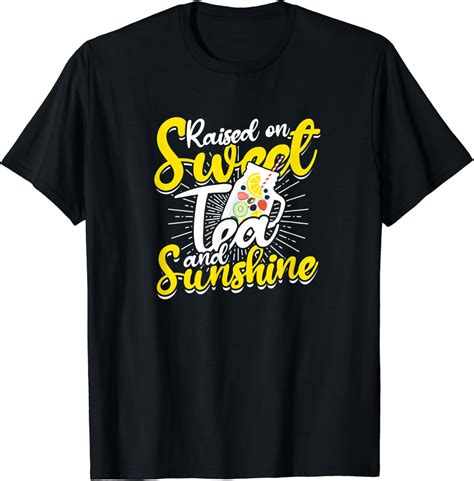 Raised On Sweet Tea And Sunshine Tea Bag In A Cup T Shirt Clothing Shoes And Jewelry