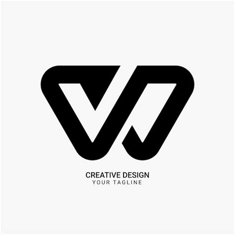 Premium Vector Creative Wv Or Vw Letter Initial Elegant Line Art