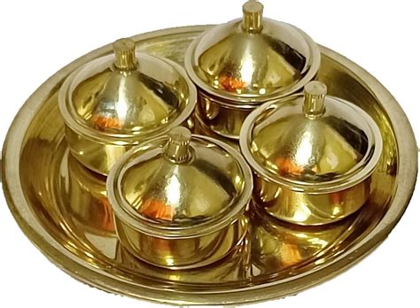 Amazon THE DEALS EXPORTS Brass Kumkum Chandan Chawal Holder