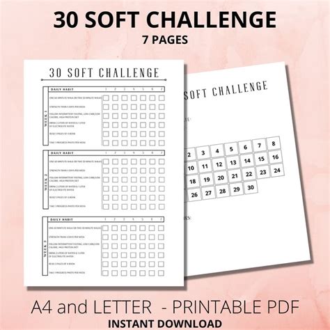 The Printable 30 Soft Challenge Page Is Open To Reveal It S Contents