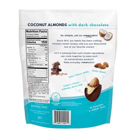 Edward Marc Coconut Almonds Coconut With Dark Chocolate