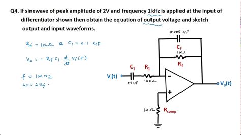 Numerical 4 Practical Op Amp Differentiator Youtube