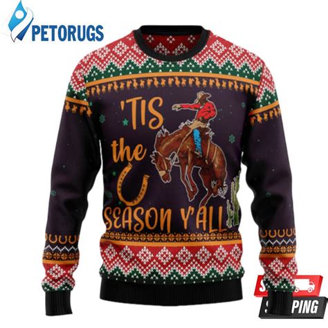 Cowboy Season Ugly Christmas Sweaters Peto Rugs