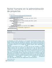 Factor humano en la administración de proyectos examen 3 docx Factor