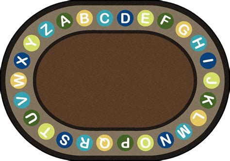 Joy Carpets Alphabet Spots© Earthtone Classroom Circle Time Rug 78 X