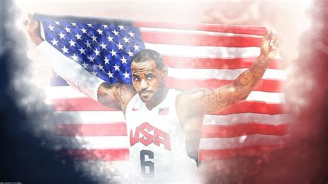 Lebron James USA Flag Wallpaper