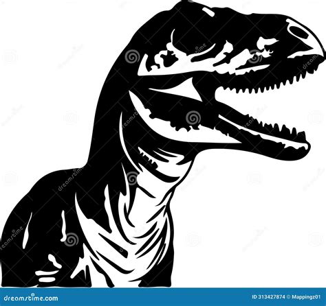 Velociraptor Black Silhouette Generative Ai Stock Vector Illustration