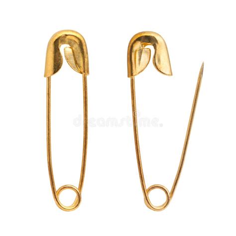 Golden Safety Pin Stock Image Image Of Accessories Gold 30504053