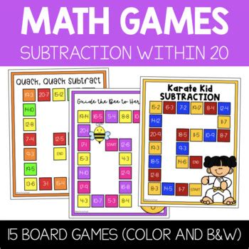 15 Subtraction Math Board Games {Math Centers} by S is for School