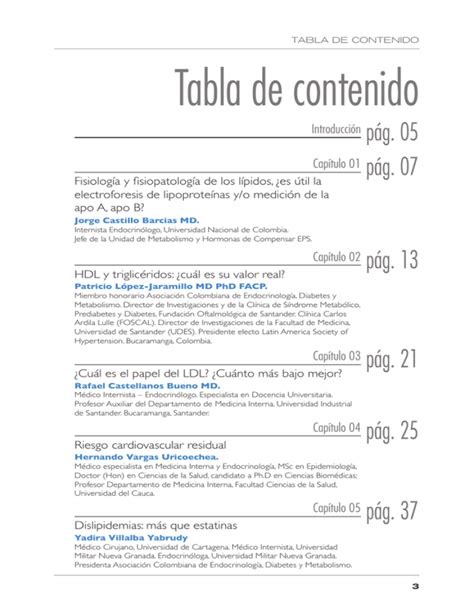 Tabla de contenido Asociación Colombiana de Endocrinología