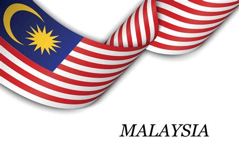 Waving Ribbon Or Banner With Flag Of Malaysia Vector Art At