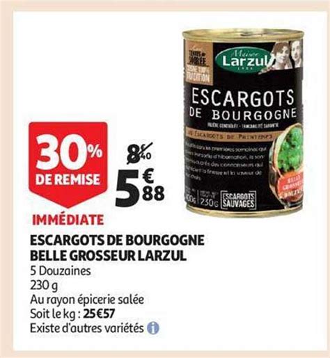 Promo Escargots De Bourgogne Belle Grosseur Larzul Chez Auchan