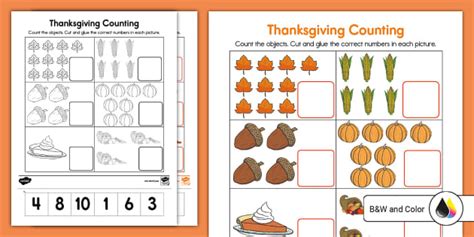 Thanksgiving Counting Activity Resource Twinkl USA