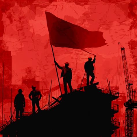 A Black And Red Poster With A Red Flag And A Red Flag Premium AI