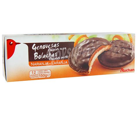 Auchan Galletas De Bizcocho Rellenas De Naranja Y Recubiertas De Una