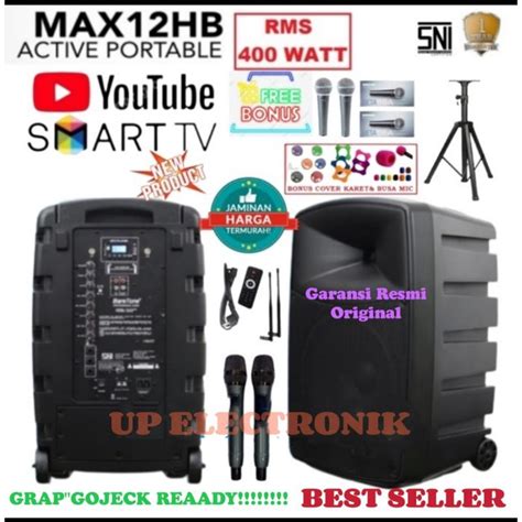 Jual Speaker Portable Wireless Baretone Max12hb 400watt 12 Inch