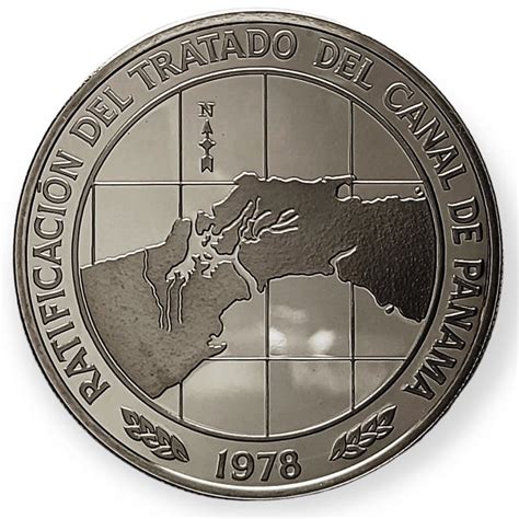 1978 * 10 Balboas Silver Panama "Ratification of the Panama Canal ...