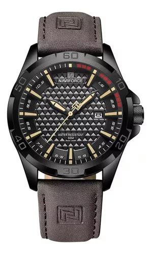 Reloj Deportivo Militar Original Naviforce Para Hombre Correa De Piel