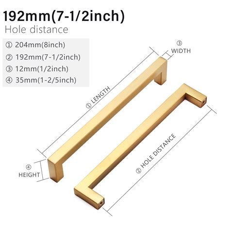 Redunest Cabinet Pulls Gold Cabinet Handles Square Drawer Pulls