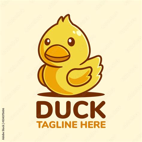 Cute Cartoon Duck Logo Design Stock Vector | Adobe Stock