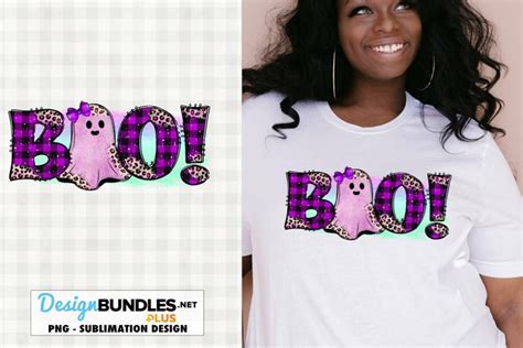 Purple Boo Ghost Sublimation Design Halloween Png