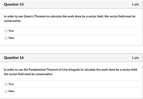 SOLVED Question 15 1 Pts In Order To Use Green Theorem To Calculate