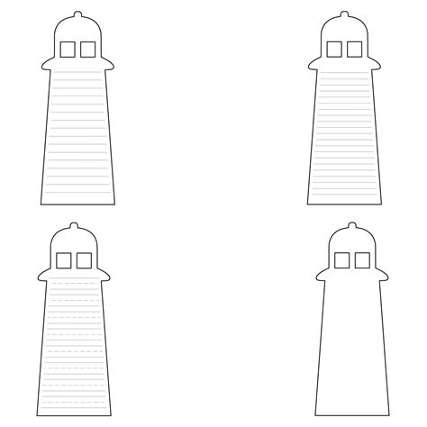 Lighthouse Shaped Writing Template Free Printable Papercraft Templates