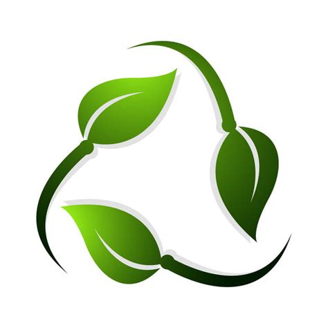 Recycle Symbol Made Of Green Rotating Leaves Recycle Leaf Vecto