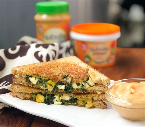 Cheesy Garlic Spinach Corn Paneer Sandwich Recipe By Archana S Kitchen