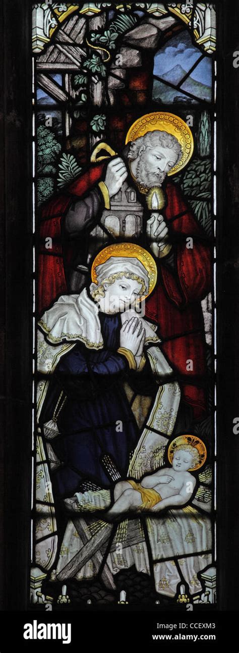 A Stained Glass Window By C E Kempe Co Depicting The Nativity All