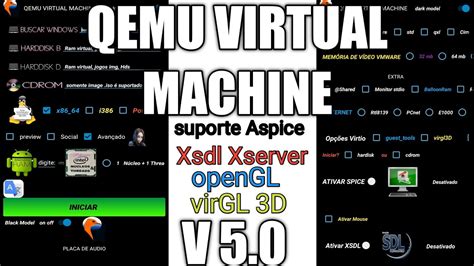 Qemu Virtual Machine 5 0 Com Virgl E Opengl Spice And Xsdl Xserver Youtube