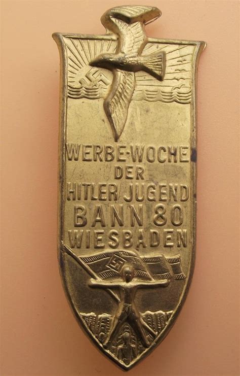 Crow Valley Militaria Hitler Youth Tinne Event Badge Bann