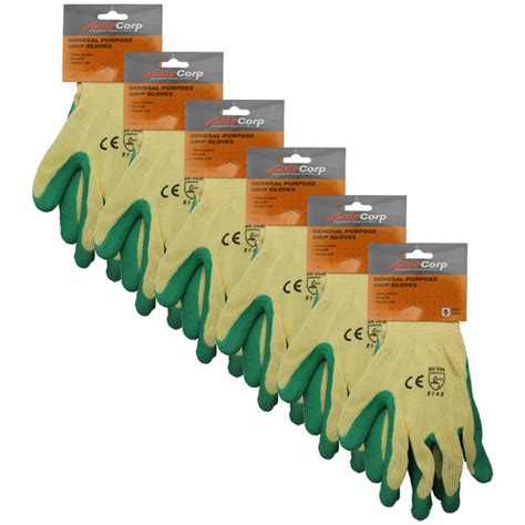 6pk Safecorp General Purpose Latex Coated Grip Gloves Pair Online