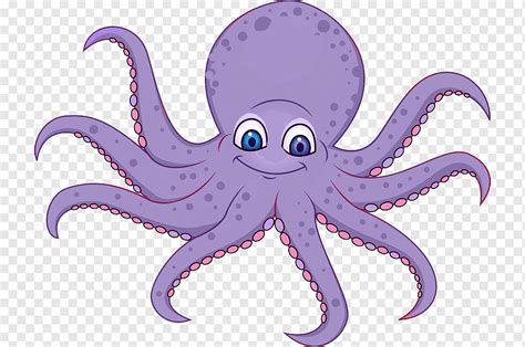 Octopus Cartoon, others, purple, illustrator, cartoon png | PNGWing