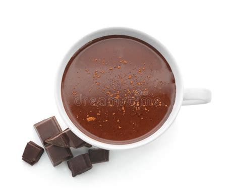 Cup Of Hot Chocolate On White Background Top View Stock Photo Image Of Chocolate Isolated