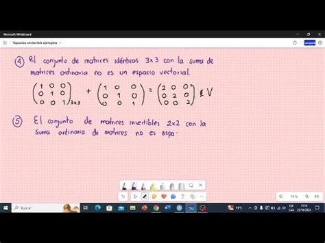 Ejemplos De Espacios Vectoriales Youtube