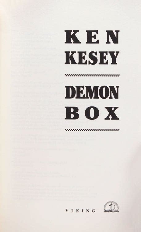 Demon Box Ken Kesey First Edition