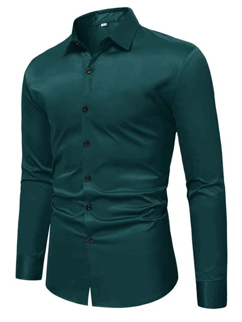 Manfinity Mode Men Button Front Solid Shirt SHEIN USA