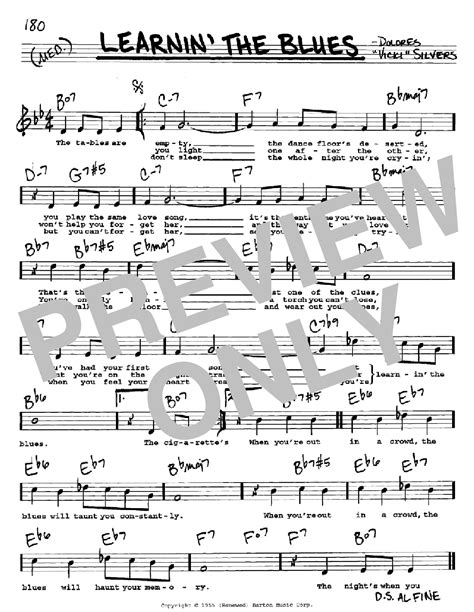 Learnin The Blues By Frank Sinatra Sheet Music For Real Book Melody