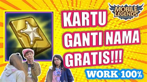 Cara Dapat Kartu Ganti Nama Gratis Di Mobile Legend Terbaru Name