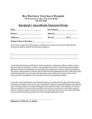 Veterinary Consent Form Template Complete With Ease Airslate Signnow