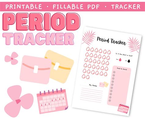 Period Tracker Period Tracker Printable Printable Period Tracker Period Journal Period Menstrual